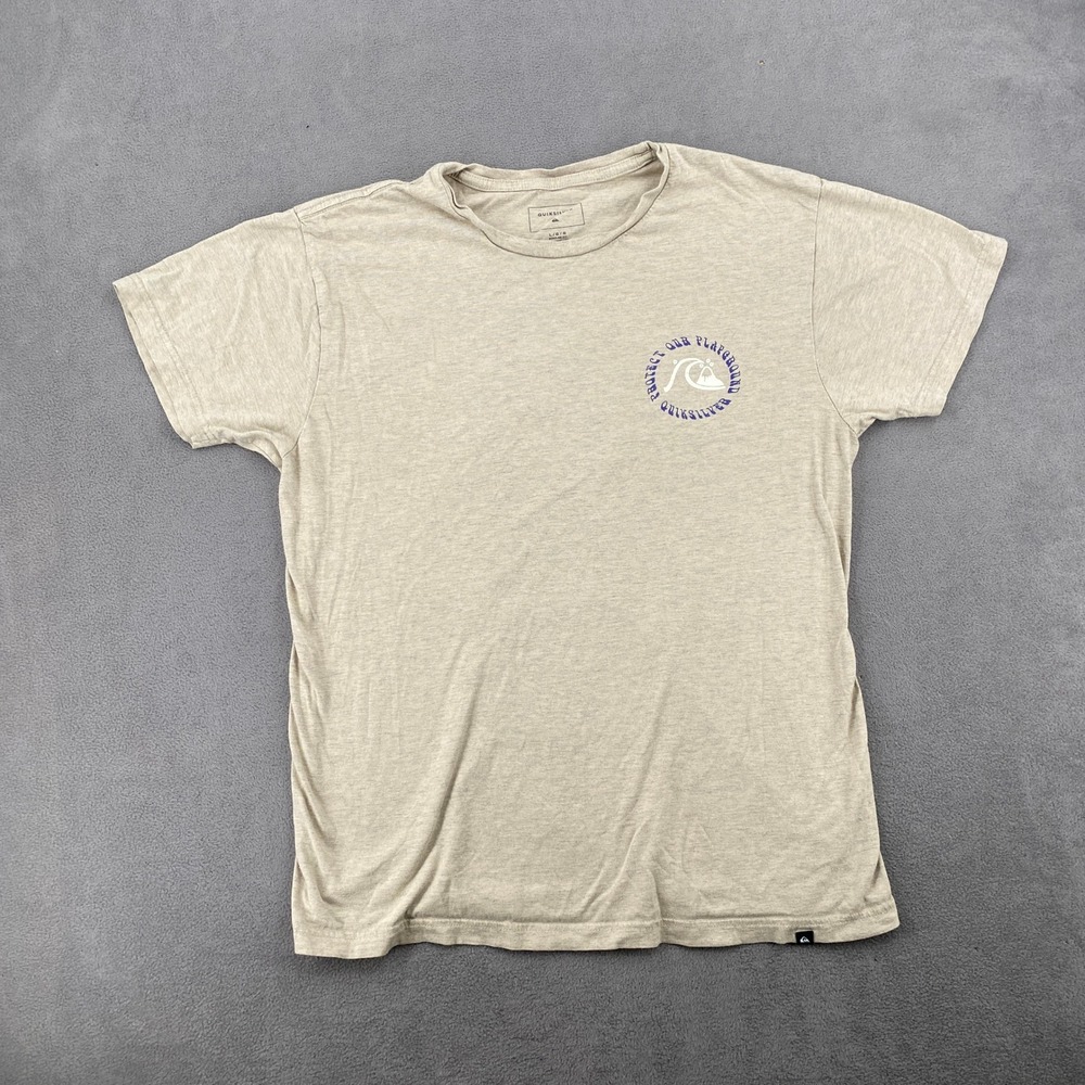 Quiksilver Mens Large Protect Our Playground Graphic T-Shirt Tan Heather L